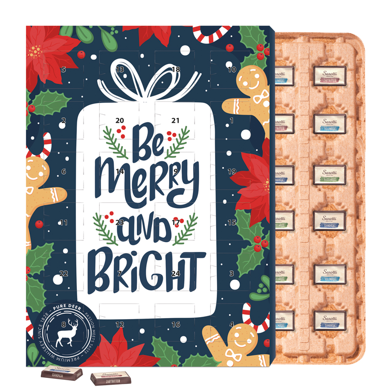 Brand wall advent calendar ECO, cardboard inlay, Sarotti mini chocolate bars - Slika 2