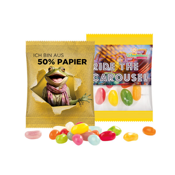 Mini bag 10g, paper foil white, jelly beans