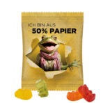 Mini bag 12g, paper foil white, Trolli vegan juice jelly bears, 14% fruit juice - Image 2