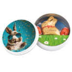 Easter tin, metal white, Lindt mixture: 2 LINDOR mini eggs & 1 easter bunny