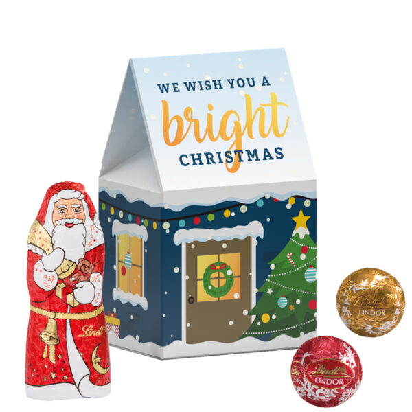 Stand- Up box, Lindt mini chocolateballs and santa claus