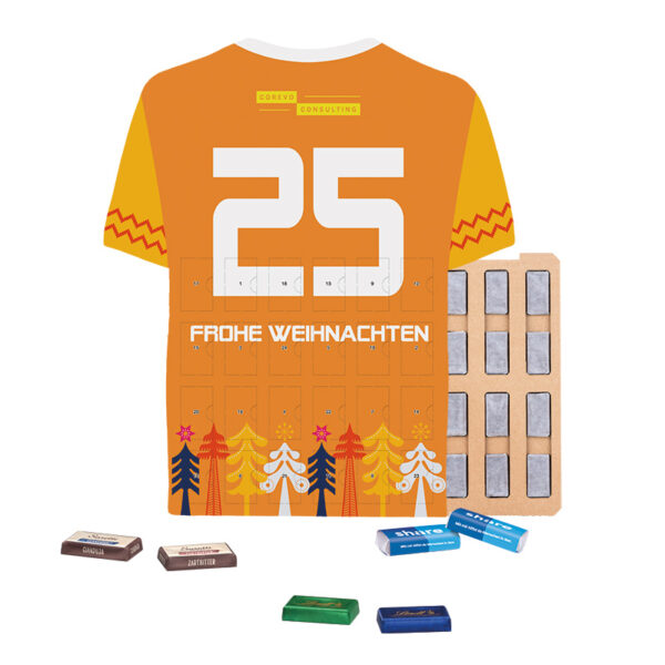 Mini adventski kalendar od jerseyja ECO, mini čokoladice