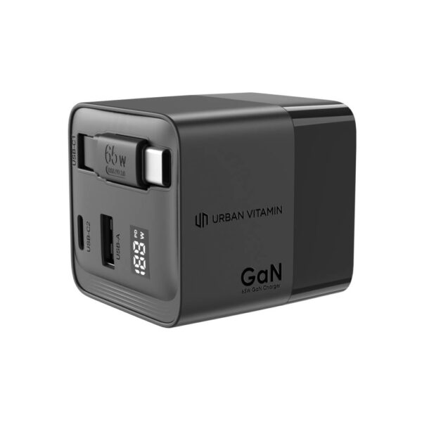 Urban Vitamin Mendocino 65W GaN charger retractable cable