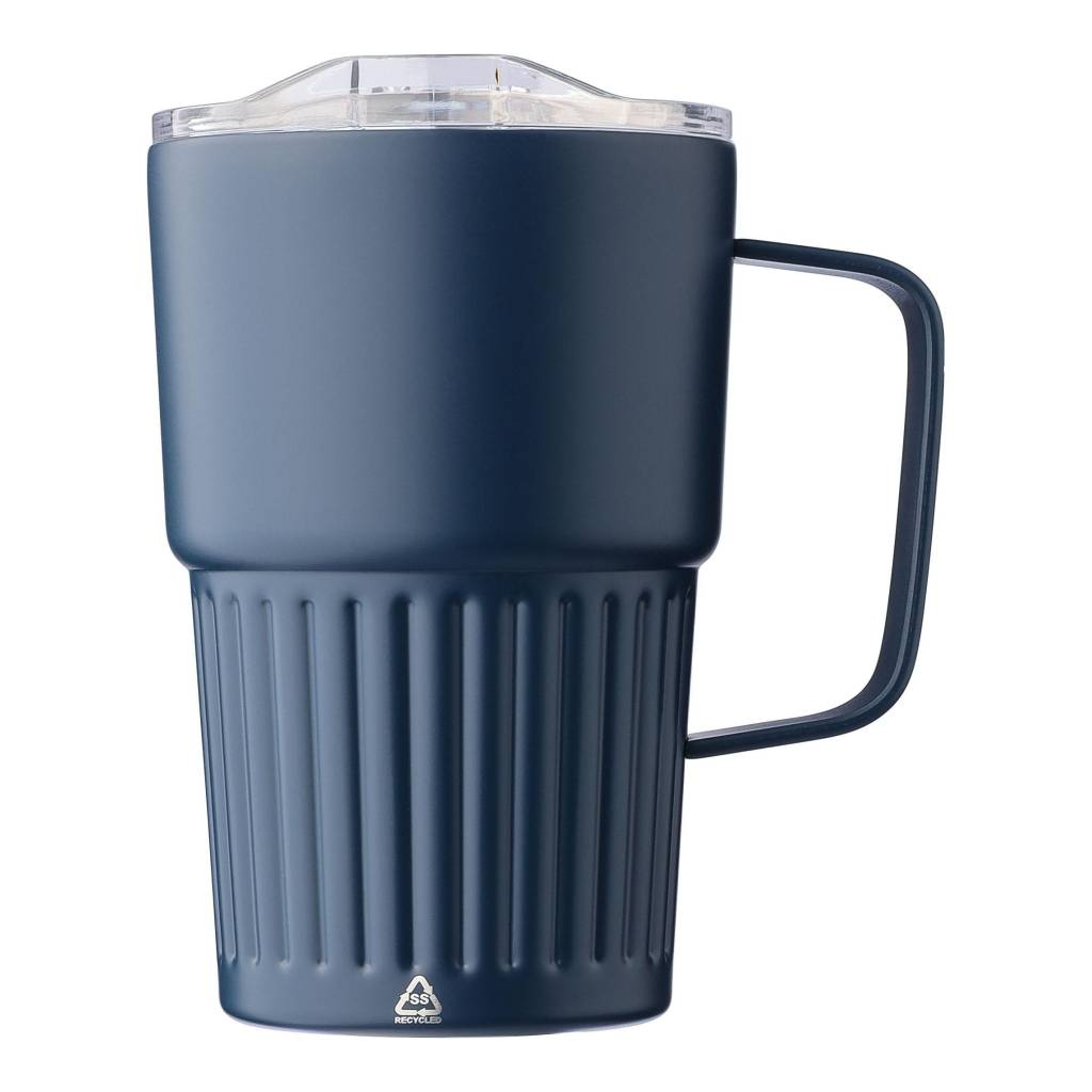 g00G1267377-00G005999999-0 Recycled stainless steel double-walled travel mug (450 ml) Calo - Image 1