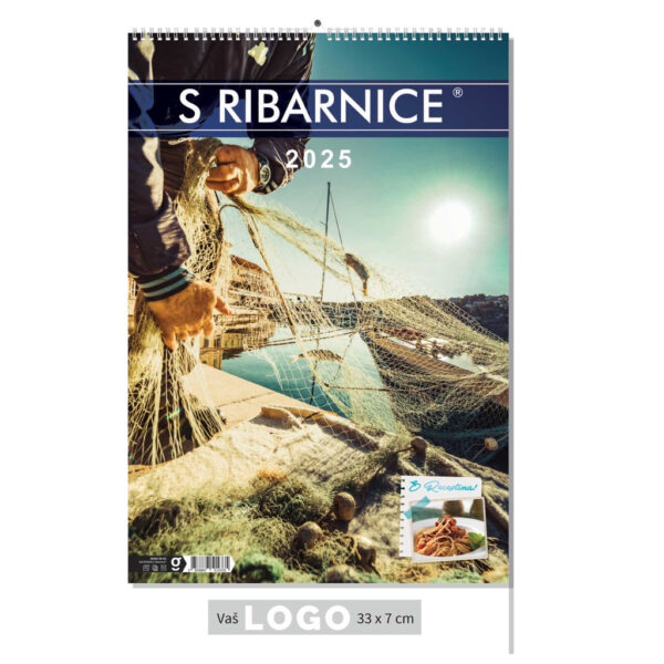 "S RIBARNICE" 13 list., dim: 33x55 cm, PVC vrećica, P/40, color kalendar