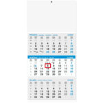 "Poslovni PLAVI iz tri dijela" ljepljeni, trodjelni kalendar, 12 list., dim: 29,5x62cm, PVC vrećica, pokazivač, P/50