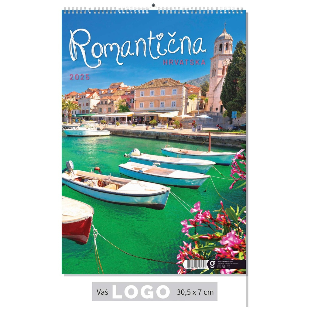 "ROMANTIČNA HRVATSKA" 13 list., dim: 30,5x50 cm, PVC vrećica, P/50, color kalendar