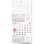 ""Poslovni CRVENI S KATOLIČKIM KALENDAROM" trodjelni kalendar, 12 list., dim: 29,5x62cm, PVC vrećica, pokazivač, P/50