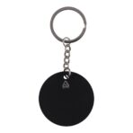 Recycled stainless steel round keychain Risa - Image 2