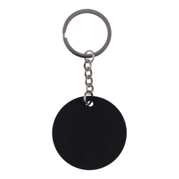 Recycled stainless steel round keychain Risa