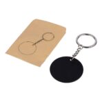 Recycled stainless steel round keychain Risa - Image 4
