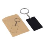 Recycled stainless steel rectangular keychain Jax - Slika 4