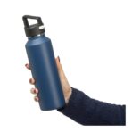 Recycled stainless steel double-walled bottle (600 ml) Mace - Slika 12