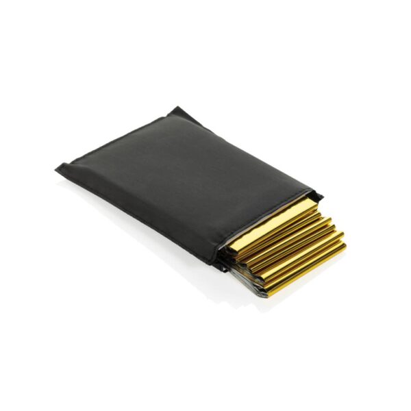 Solra emergency blanket in RCS recycled RPET pouch
